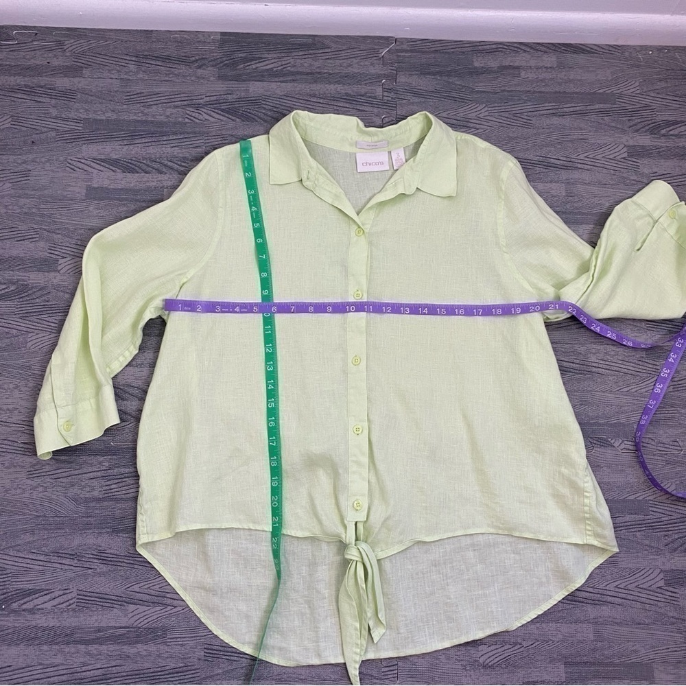 Chico's Light Green Button Down Shirt - image 6